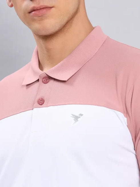 Men Colorblock Slim Fit Polo T-shirt with MATPIQ