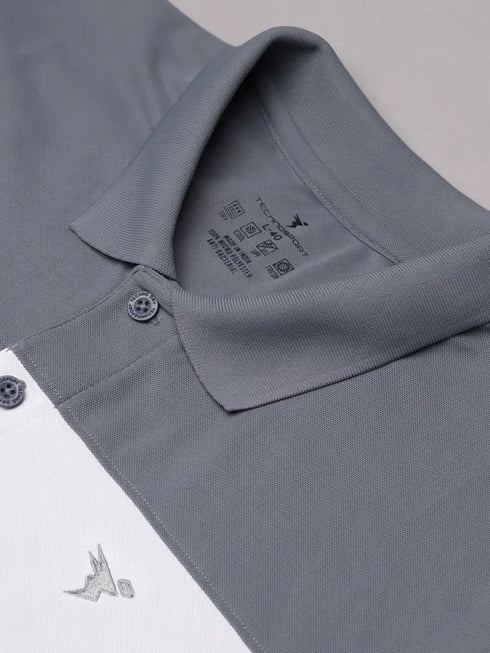 Men Colorblock Slim Fit Polo T-shirt with MATPIQ
