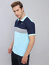 Men Colorblock Slim Fit Polo T-shirt with MATPIQ