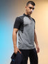 Men Melange Slim Fit Mock Neck T-shirt with TECHNO COOL+