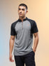 Men Melange Slim Fit Mock Neck T-shirt with TECHNO COOL+