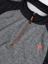 Men Melange Slim Fit Mock Neck T-shirt with TECHNO COOL+