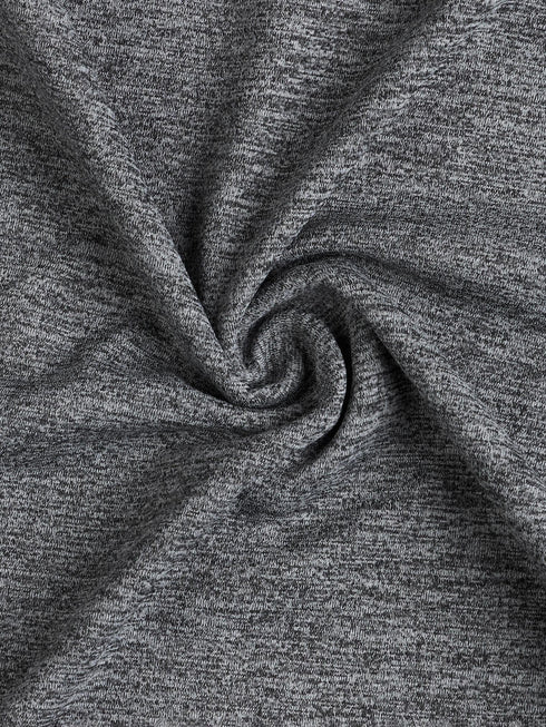 Men Melange Slim Fit Mock Neck T-shirt with TECHNO COOL+