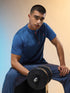 Men Melange Slim Fit Mock Neck T-shirt with TECHNO COOL+