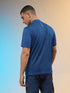 Men Melange Slim Fit Mock Neck T-shirt with TECHNO COOL+