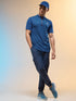 Men Melange Slim Fit Mock Neck T-shirt with TECHNO COOL+