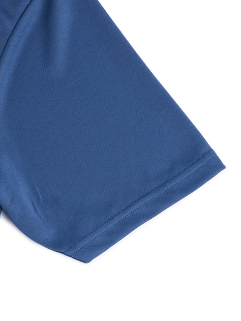 Men Melange Slim Fit Mock Neck T-shirt with TECHNO COOL+