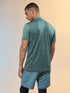Men Melange Slim Fit Mock Neck T-shirt with TECHNO COOL+