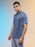Men Melange Slim Fit Mock Neck T-shirt with TECHNO COOL+