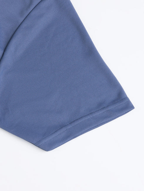 Men Melange Slim Fit Mock Neck T-shirt with TECHNO COOL+