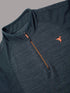 Men Melange Slim Fit Mock Neck T-shirt with TECHNO COOL+