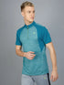 Men Melange Slim Fit Mock Neck T-shirt with TECHNO COOL+