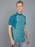 Men Melange Slim Fit Mock Neck T-shirt with TECHNO COOL+