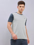 Men Colorblock Slim Fit Crew Neck T-shirt with TECHNO COOL+
