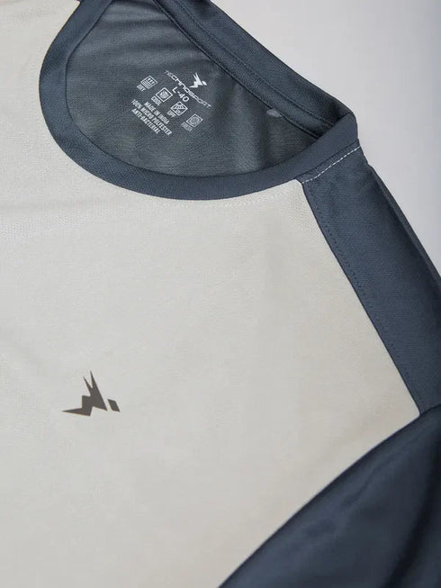 Men Colorblock Slim Fit Crew Neck T-shirt with TECHNO COOL+