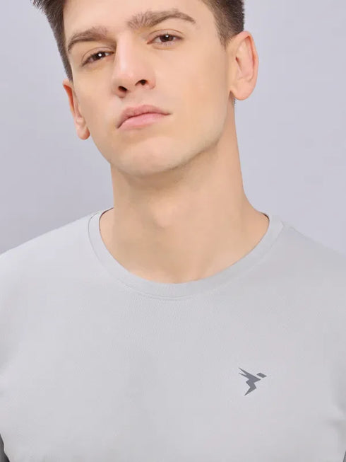 Men Colorblock Slim Fit Crew Neck T-shirt with DOUBLE COOL