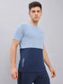 Men Colorblock Slim Fit Crew Neck T-shirt with DOUBLE COOL