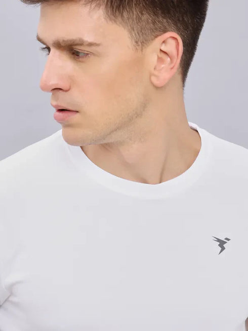 Men Colorblock Slim Fit Crew Neck T-shirt with DOUBLE COOL