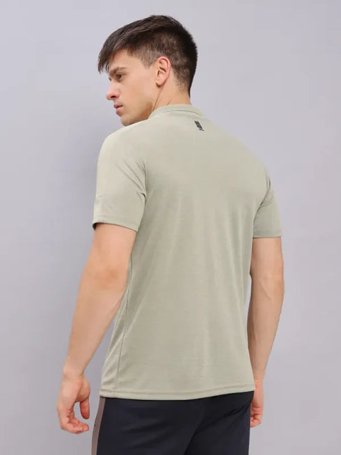 Men Melange Slim Fit Polo T-shirt with DOUBLE COOL