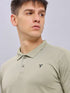 Men Melange Slim Fit Polo T-shirt with DOUBLE COOL