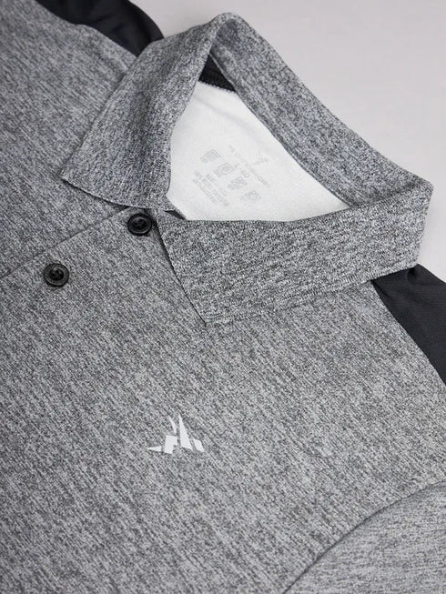 Men Melange Slim Fit Polo T-shirt with DOUBLE COOL
