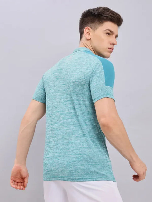 Men Melange Slim Fit Polo T-shirt with DOUBLE COOL