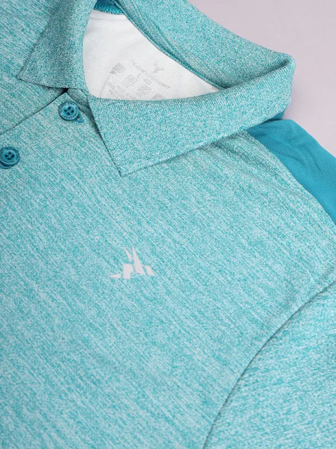 Men Melange Slim Fit Polo T-shirt with DOUBLE COOL