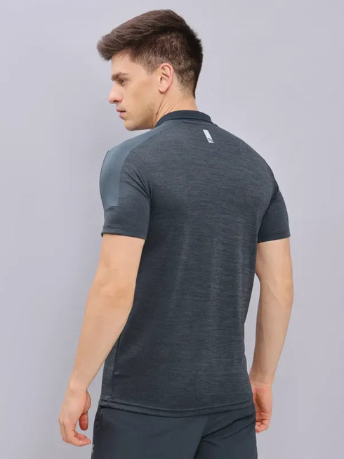 Men Melange Slim Fit Polo T-shirt with DOUBLE COOL