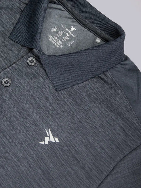 Men Melange Slim Fit Polo T-shirt with DOUBLE COOL