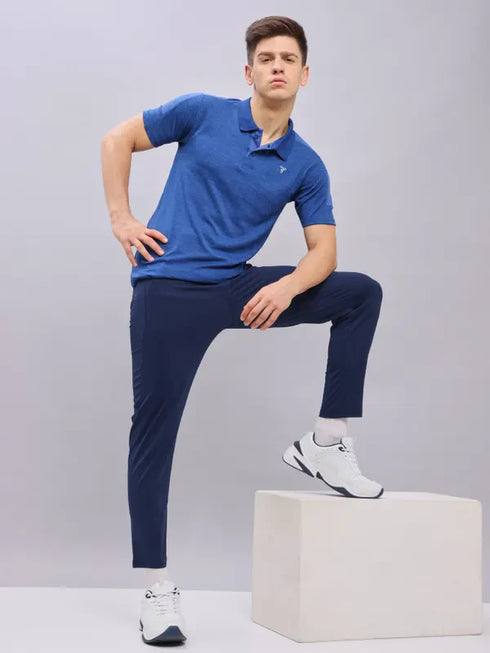 Men Melange Slim Fit Polo T-shirt with DOUBLE COOL