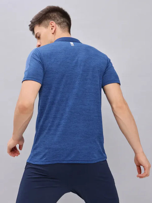 Men Melange Slim Fit Polo T-shirt with DOUBLE COOL