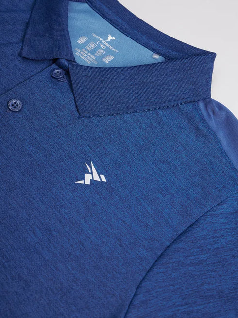 Men Melange Slim Fit Polo T-shirt with DOUBLE COOL