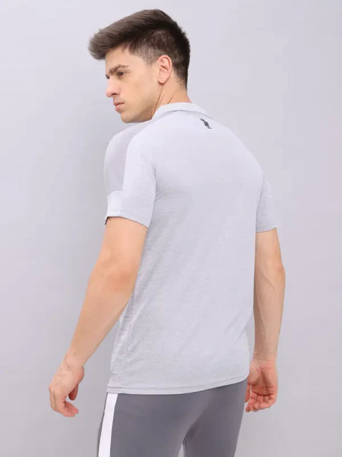 Men Melange Slim Fit Polo T-shirt with DOUBLE COOL