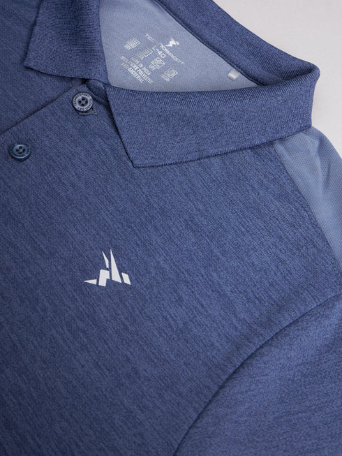 Men Melange Slim Fit Polo T-shirt with DOUBLE COOL