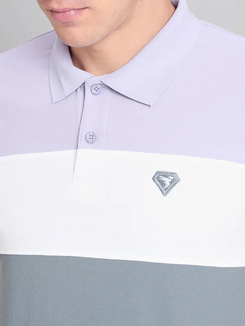 Men Colorblock Slim Fit Polo T-shirt with MATPIQ
