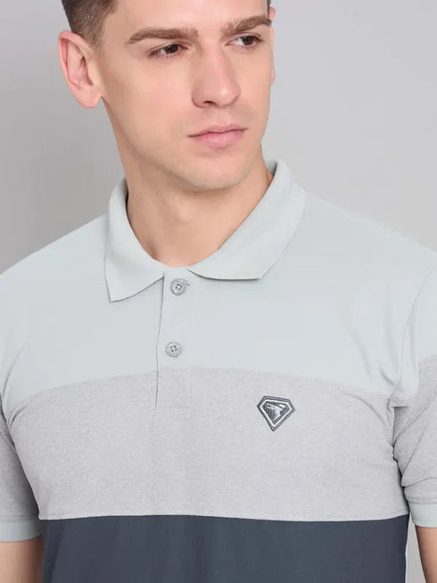 Men Colorblock Slim Fit Polo T-shirt with MATPIQ