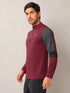 Men Colorblock Slim Fit Mock Neck T-shirt with TECHNO COOL+