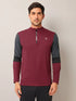 Men Colorblock Slim Fit Mock Neck T-shirt with TECHNO COOL+