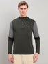 Men Colorblock Slim Fit Mock Neck T-shirt with TECHNO COOL+