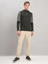 Men Colorblock Slim Fit Mock Neck T-shirt with TECHNO COOL+