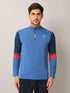 Men Colorblock Slim Fit Mock Neck T-shirt with TECHNO COOL+