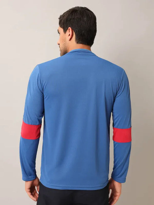 Men Colorblock Slim Fit Mock Neck T-shirt with TECHNO COOL+