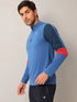 Men Colorblock Slim Fit Mock Neck T-shirt with TECHNO COOL+