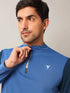 Men Colorblock Slim Fit Mock Neck T-shirt with TECHNO COOL+