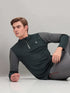 Men Colorblock Slim Fit Mock Neck T-shirt with TECHNO COOL+