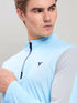 Men Colorblock Slim Fit Mock Neck T-shirt with TECHNO COOL+