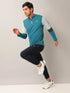 Men Colorblock Slim Fit Mock Neck T-shirt with TECHNO COOL+