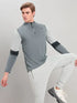 Men Colorblock Slim Fit Mock Neck T-shirt with TECHNO COOL+