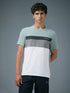Men Colorblock Slim Fit Crew Neck T-shirt with MATPIQ