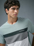 Men Colorblock Slim Fit Crew Neck T-shirt with MATPIQ
